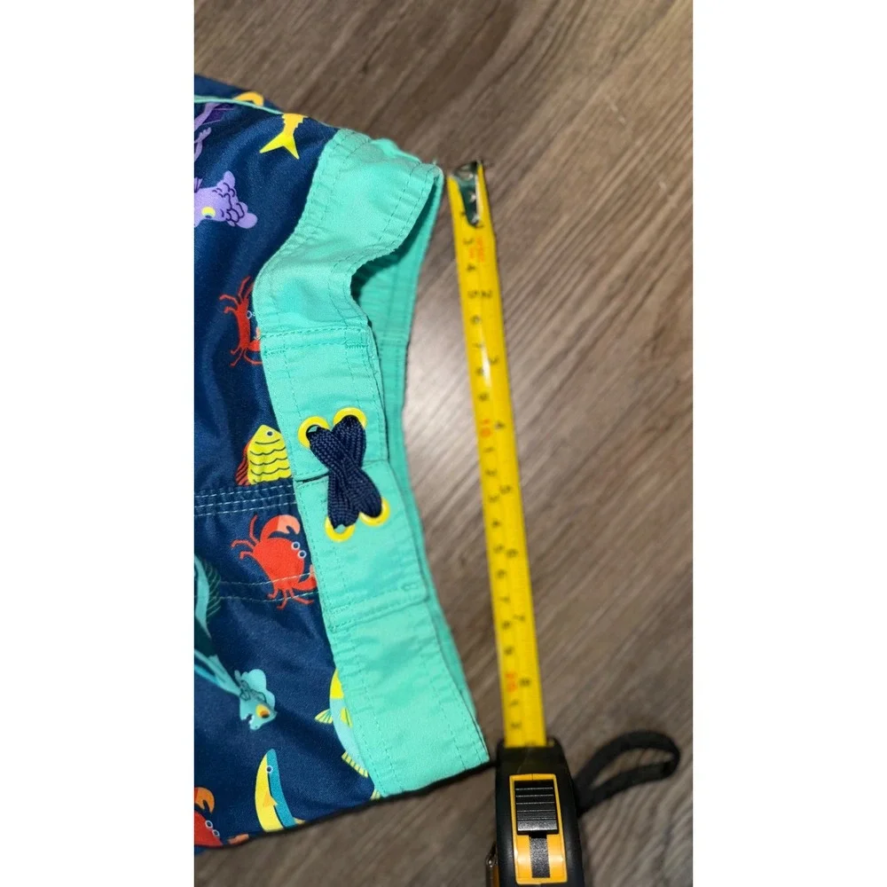 Disney Pixar Luca Boys Swim Trunks Size 4 Navy Blue Sea Monster Fish Print